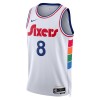 Camiseta Hombre NBA Philadelphia 76ers Paul George 2024-25 Nike City Edition Blanco Swingman